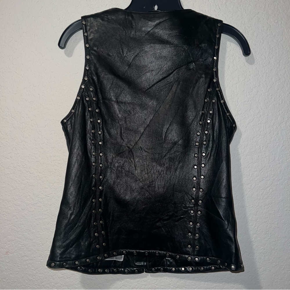 Harley-Davidson Black Studded Leather Vest - Picture 7 of 8